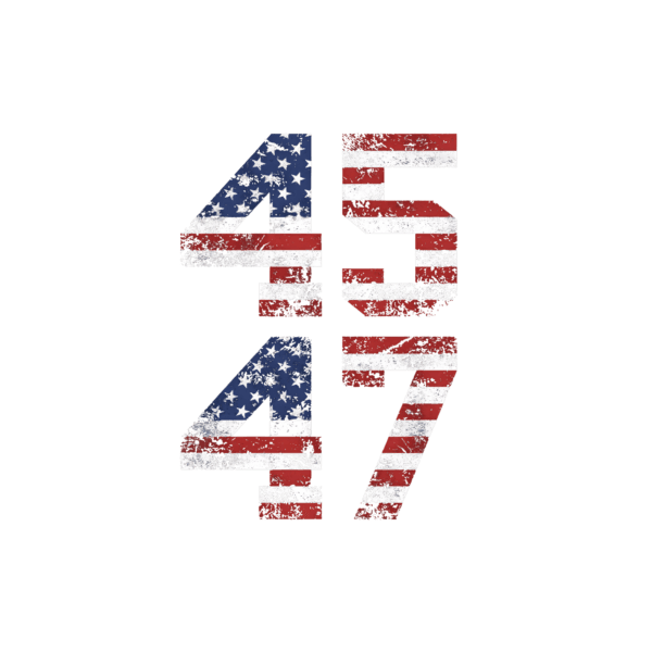 45/47 decal with the numbers 45 and 47 depicted by an American flag