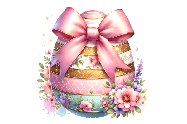 Easter Egg with pink bow
