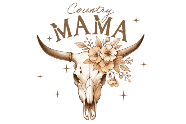 Country Mama Bull Skull