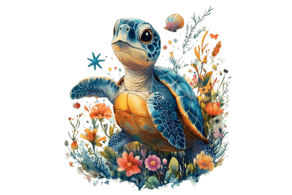 Floral Sea Turtle