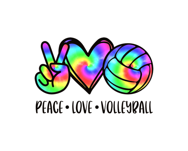 Peace Love Volleyball Colorful