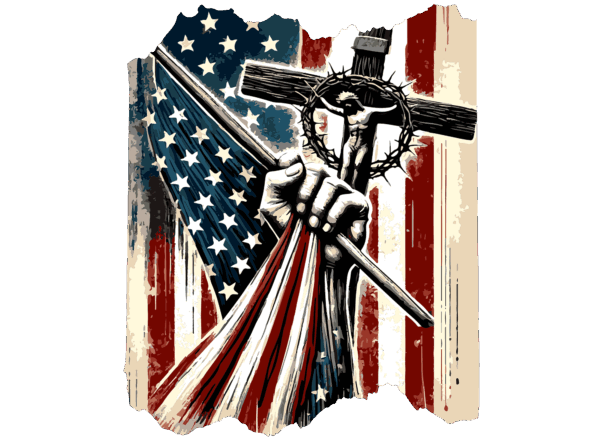 Faith over Fear Flag and Cross