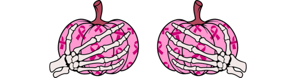 Breast Cancer Pumpkin Skelly Hands (awareness)