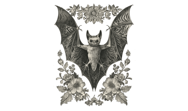 Bat with Flowers