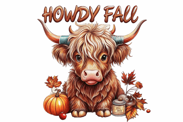 Howdy Fall Highland Cow