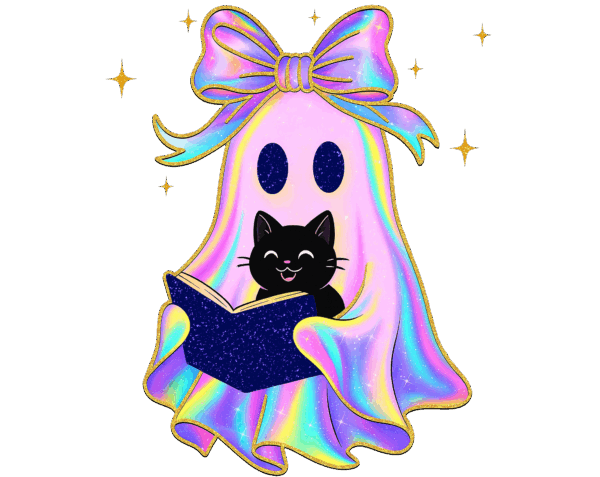 Iridescent Ghost Book Cat