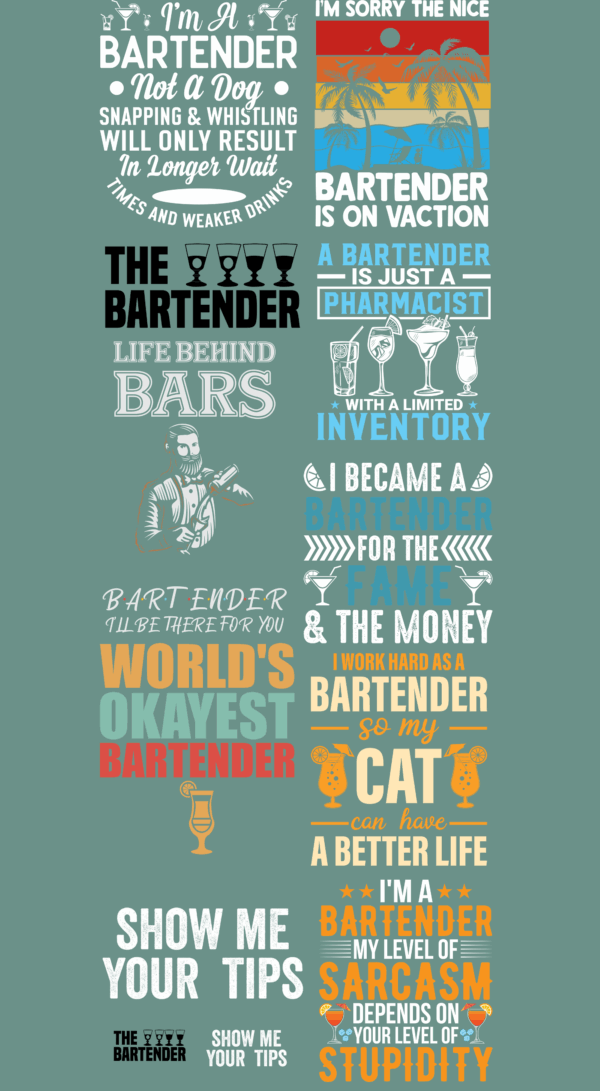 Pre-Made Bartender gang 22x60