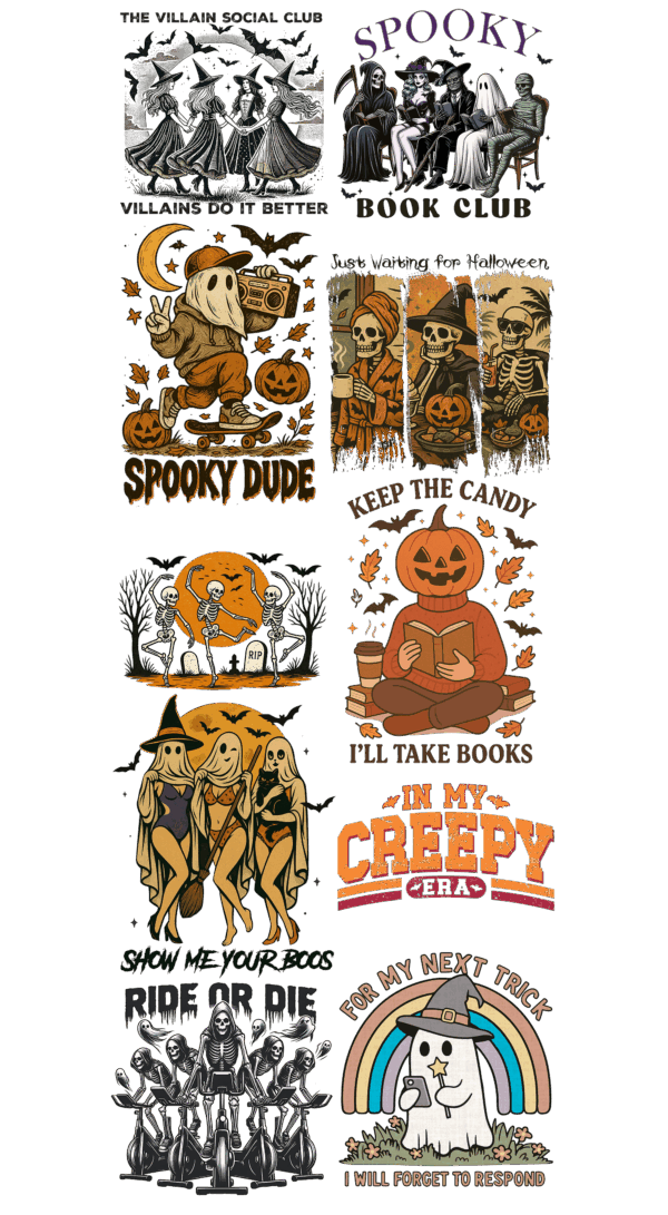 Pre-Made Retro Halloween gang 22x60