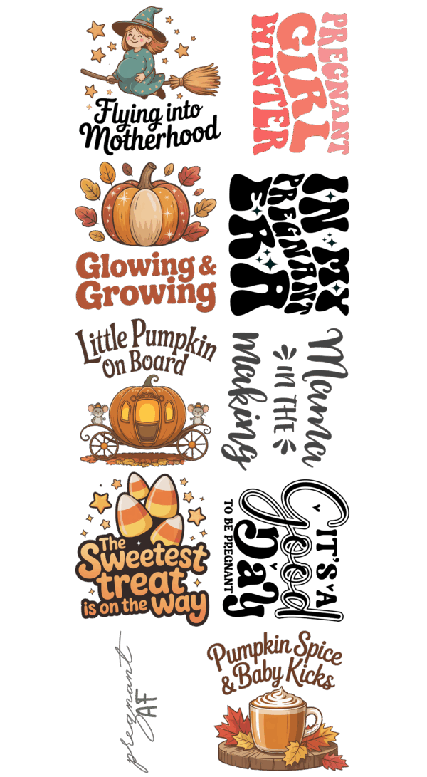 Pre-Made Pregnant Fall Mama's gang 22x60