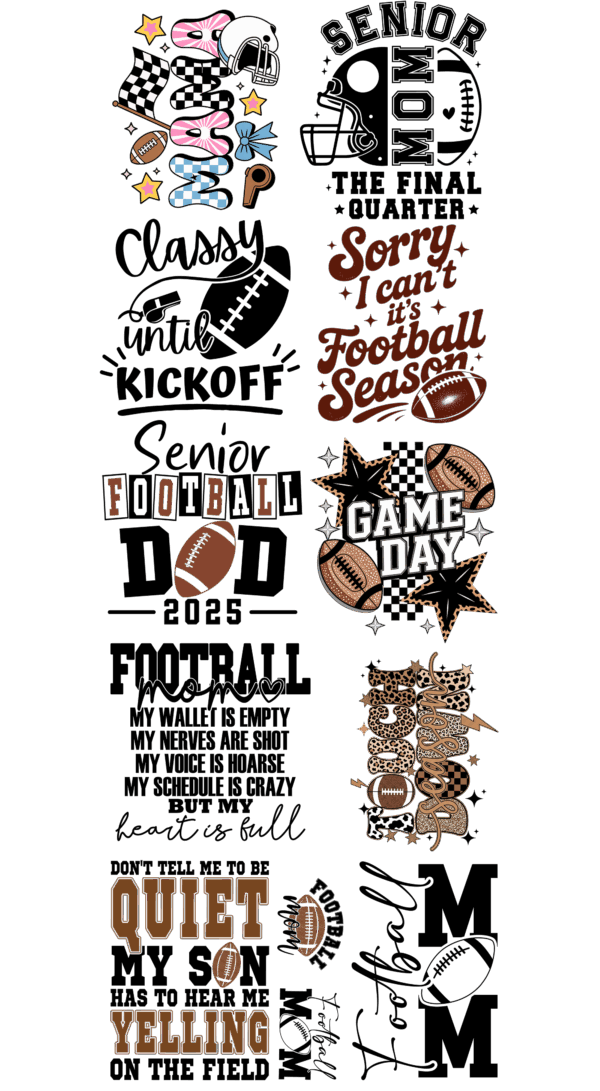 Pre-Made Football Parents gang 22x60