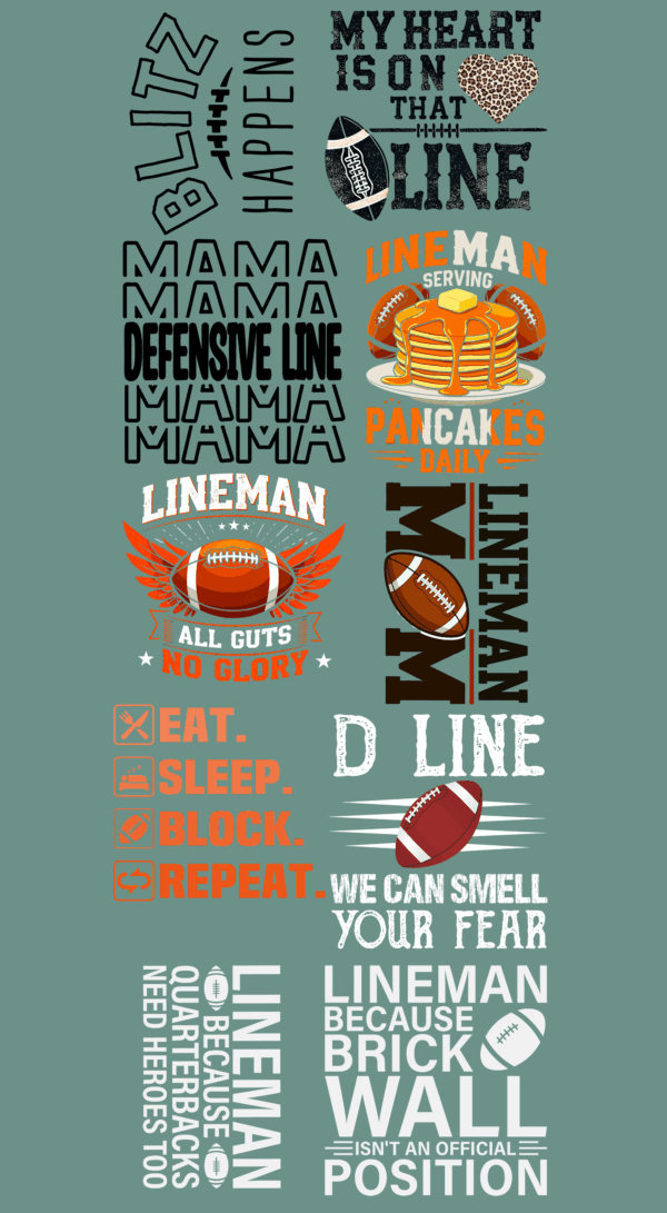 Pre-Made Football Lineman gang 22x60